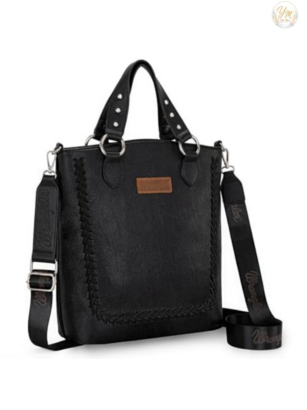 Large Vegan Leather Tote Bag Crossbody Purse with Guitar Strap